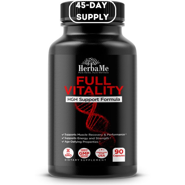 HerbaMe HGH Supplements for Men and Women, 90 Capsules - Naturally Supports Human Growth Hormone, Muscle Building, Muscle Growth Formula, Post Workout Recovery Amino Acid Blend with Colostrum Pills