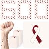 CrateGurus Co. 600 Pcs Burgundy And Ivory Cancer Awareness Ribbon Temporary Tattoos Stickers Bulk Head Neck Throat Cancer Awareness Month Products for Oral, Pharyngeal,Laryngeal Cancer Awareness items