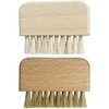 Natural Beech Wood Nail Brush Non-Slip Hand and Toenail Cleaning Brush Compact and Durable Bristle Scrub for Home and Travel