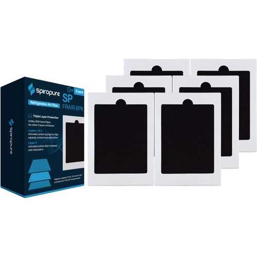 SpiroPure SP-FRAIR Refrigerator Fresh Air Filter Replacement for EAFCBF, PAULTRA, 242047804, 242047801, 242061001, SCPUREAIR2PK, 241754001, 242017800, 241791601, SCPUREAIRU, 241754002 (6 Pack)