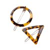 2 Pairs Barrettes Geometric Shape Leopard Hair Clips Acrylic Triangle and Round Side Clamp Hair Pins Elegant and Side Clip Headwear Ornaments Styling Accessories Hairdressing Decoration