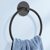 Matte Black Bathroom Towel Ring - SUS304 Stainless Steel Bathroom Towel Rack, Susswiff Adhesive Wall Mounted Hand Towels Holder, Towel Hanger for Bathroom Organizer, Kitchen Storage
