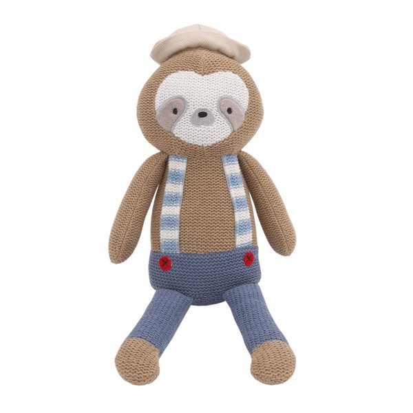 Cuddle Me Scottie The Sloth 12” Grey and Blue Knit Plush Stuffed Animal