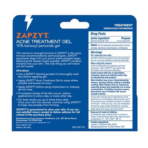 Zapzyt Zapzyt Acne Treatment Gel, 1 Ounce (Pack of 2)