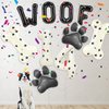 Dog Theme Balloons - 4th Dog Birthday Party Decorations, 40 Inches Number 4 Foil Balloons, Paw and Bone Balloons, WOOF Letter Balloons, Paw Prints Stickers for Pet Kids Dog Birthday Party Supplies