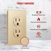 ENERLITES Elite Series Duplex Receptacle with Screwless Wall Plate, Residential Grade Duplex Outlet, Tamper-Resistant, Grounding, 15A 125V, UL Listed, 61580-TR-GDWP, Gold with Wall Plate