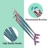 Mermaid Makeup Brushes Sets, Mermaid Makeup Cosmetic Brush Set Soft Nylon Bristles Beauty Brushes Kit Foundation Powder Cream Eyebrow Eyeliner Blush Cosmetic Concealer Brush with Bag