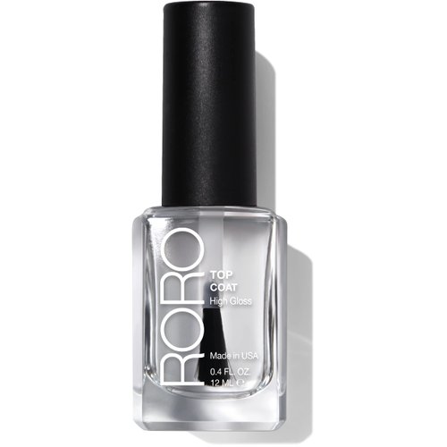 roro Top Coat Nail Polish for Women, Long Lasting High Gloss Shine Chip-Resistant Formula, 21+ Free Vegan Cruelty-Free, Clear .40fl oz