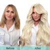 DOORES Human Hair Extensions Clip in Human Hair Platinum Blonde 22 Inch 120g 7pcs Clip in Hair Extensions Straight Natural Hair Extensions Thick Clip in Remy Extensions