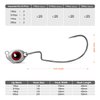 OJY&DOIIIY Fish Eye Swimbait Jig Heads, 20 Pack Weighted Hooks for Texas Rig or Ned Rig Fishing 3/16 oz