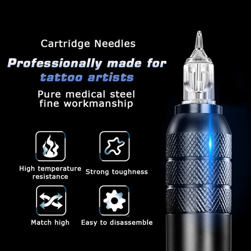 Tattoo Cartridge Needles, CINRA 40Pcs Tattoo Needles Mixed Needle Cartridge 1003RL 1005RL 1007RL 1207RS 1209RS 1207RM 1207M1 1209M1 Round Liner Shader Magnum Cartridge Needles for Tattoo Supplies