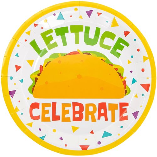 Fun Express TACO DINNER PLATE - Party Supplies - 8 Pieces