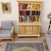 1:12 Scale Miniature Cupboard Bookshelf Classic Wooden Mini Storage Hutch Kitchen Dollhouse Bookshelf Wood Cabinet 1:12 Furniture Display Showcase Decoration Sideboard Accessories (White)