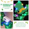 Kilshye St Patricks Day Light Up Headband LED Green Shamrock Hair Accessories Festival Headpiece for Women and Girls