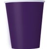 Plain Deep Purple Disposable Paper Cups - 9oz, 14 Count - Ideal for Parties, Picnics, & All Occasions