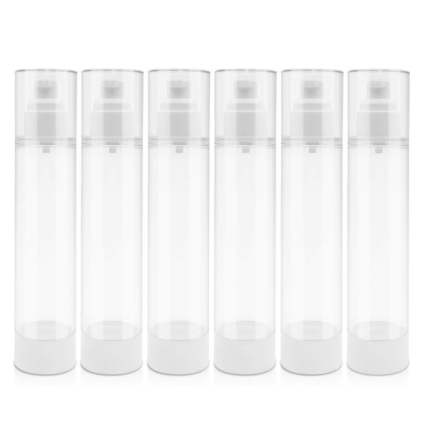 TrendBox 120ml / 4oz Airless Vaccum Pump Travel Bottles for Lotions, Cream - 6 Pack
