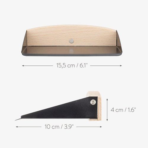 OAKART Mini Metal Dustpan and Brush Set for Sweeping Crumbs Fireplace, Natural Table Sweeper Combo (Black)