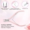 Makartt Cuticle Trimmer with Cuticle Pusher, 3 PCS Pink Nail Cuticle Nipper Professional Pedicure Manicure Tools with Stainless Steel Dual End Pusher, Nail Scraper