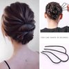 BAINESS 4 Piece Hair Fork Clip Metal Hair Side Combs U Shape Teeth Alloy Hair Clip Hair Pin Stick for Updo Bun Women Hair Styling Tool Accessories, Black