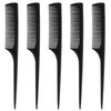 Comb, Rat Tail Comb, Combs for Women, Hair Comb, Teasing Comb, Parting Comb, Fine Tooth Comb, 5 Pack Black Rat Tail Combs, Combs For Hair Stylist, Styling Comb, Braiding Comb, Hair Cutting Comb