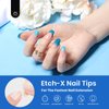 Beetles 12 Sizes Gel Nail Tips Etch X Soft Gel Nail Tips 504Pcs Pre Filed Half Matte Short Coffin Full Cover Nail Tips Fake Clear Acrylic Press on Nails for DIY Nail Extension and Salon Gift for Women