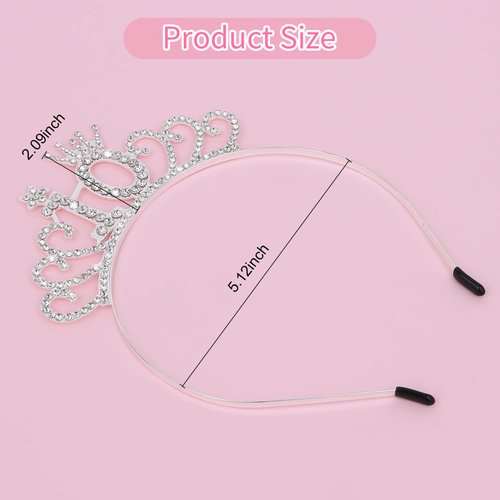 Jaciya Silver Birthday Headband Tiara for Girls 10 Year Old Girl Birthday Gifts Princess Party Decorations 10th Birthday Decorations for Girl