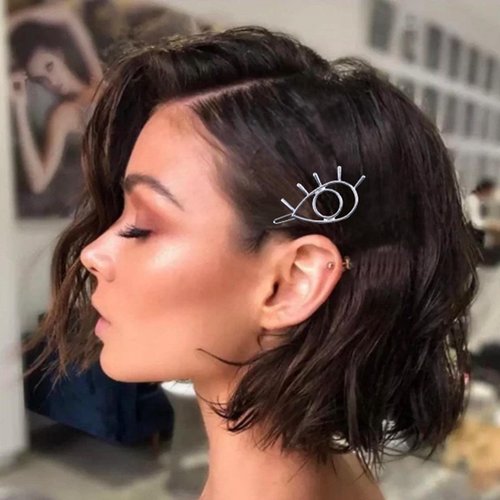 Iaceble Boho Evil Eye Hairclip Barrette Hollow Eye Side Clip Hairpin Silver Eye Hair Clips Pin Metal Evil Eye Hairclips Decorative Hair Accessories for Women and Girls Headdress