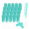 ZMD 20PCS Plastic Hair Curlers Rollers Set, Green (0.98in/2.5cm), Self Grip Hair Rollers with Mini Comb for Long Short Medium Thin Hair