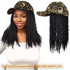 ELVAELFI 12inch Passion Twist Hair Extensions, Gold Graffiti Baseball Cap Wig, Breathable Synthetic Hair for Women