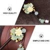Lurrose Hairpin Wooden Hair Stick Retro Chinese Resin Flower Tassel Classical Feminine Temperament Bride Kimono Hair Accessories Kanzashi Hair Ornament Decor
