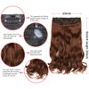 SIADEE Clips in Hair Extensions 24" 1PCS 3/4 Full Head Curly Wave Synthetic Hair Extensions, Reusable Invisible Hairpieces for Women Heat Resistant Fiber with 6 Clips 5.3 Oz per Piece - 2350#