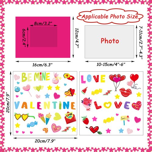 chiazllta 30 Packs Valentine’s Day Picture Frame Craft Kits for Kids Valentines DIY Craft Heart Art Valentine’s Day Party Decoration Favor Home Classroom Game Activities