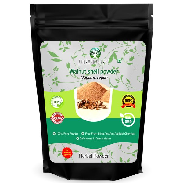 AYURVEDASHREE Walnut Shell Powder for Scrub Formulation 100 Gm | No Silica and Any Artificial Additives | for Homemade Natural Scrub | Exfoliating Face Mask, Exfoliates Skin Gently
