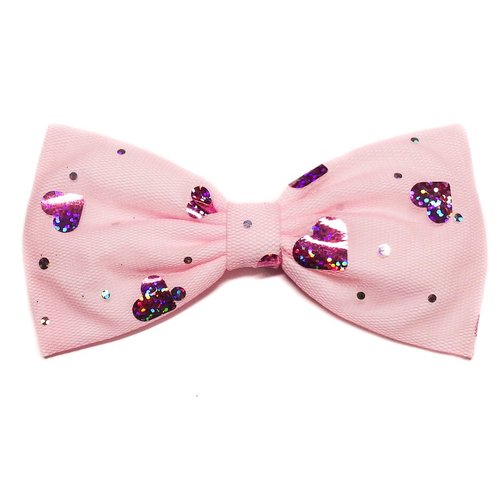 EmilyRose Couture Hearts Lover's Hair Bow Collection (Headband, Pink Foil Hearts)