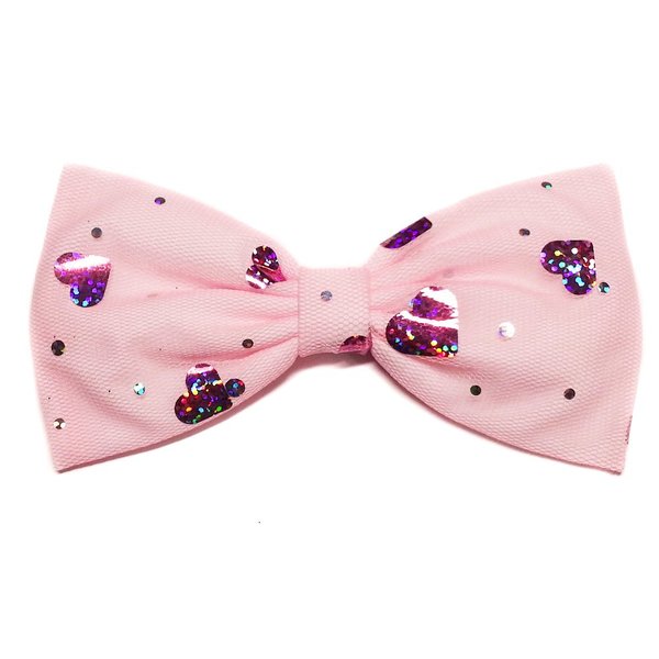 EmilyRose Couture Hearts Lover's Hair Bow Collection (Headband, Pink Foil Hearts)