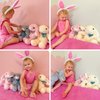 BENINY Easter Bunny Stuffed Animal in 3 Colors, Cute Stuffed Bunny Plush Toys Gift for Girls Kids,14 Inches (Grey/White/Pink)
