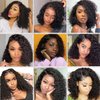 ESIWONHAIR Short Curly Bob Wigs Human Hair 4×4 Lace Closure Deep Wave Wigs for Black Women Brazilian Virgin Glueless Human Hair Lace Front Wig Pre Plucked with Baby Hair (10Inch, Natural Color)