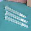 50 PCS Empty long slim 15ml squeeze lip gloss tube lip oil soft tubes with Syringes (Clear lid)