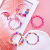 SIELEVIN 9 PCS Cute Kids Bracelets for Girls Pink LOVE Beaded Bracelets Little Girls Toddler Costume Jewelry Princess Party Favors Pretend Play Birthday Easter Christmas Valentines Gift for Kids