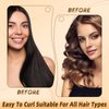 Luckybear Khaki Jumbo Heatless Hair Curler, 3pcs, Flexi Satin Rods for Soft Overnight Sleeping Curls, Styling Tools for All Hair Types