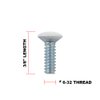 Henne Bery 3/8" Long 6-32 Thread, Oval Head Milled Slot Replacement Wall Plate Screws, 30 Pack, White