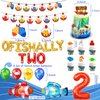 JeVenis 34 PCS Ofishally Two Birthday Decoration Ofishally Two Balloons Banner 2nd Birthday Fishing Decorations Party Supplies