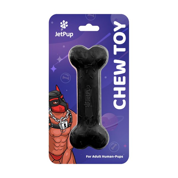 JetPup Human Pup Chew Toy - Bone - Human Chew Toy - Human Pup Play Gear - 100% Food Grade Silicone - Not A Pet Toy (Black)
