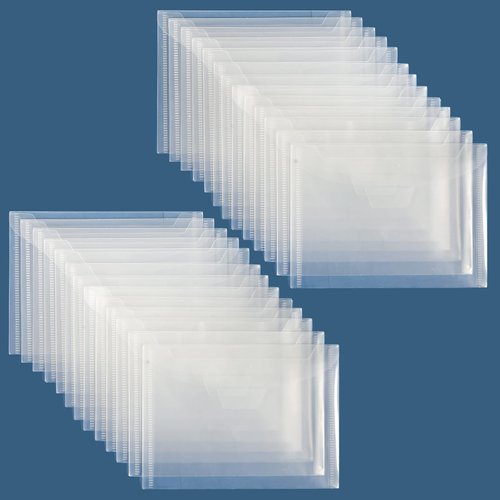 UNIMEIX 60 Pcs Stamp and Die Storage Pockets Reusable Storage Cases Seal Bags Transparent Plastic Folders for Cutting Dies Stencil Embossing Crafts (5.4" x 7.4")