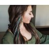 Feather Hair Extensions, 100% Real Rooster Feathers, Long Natural Colors (NBT Striped Kit)