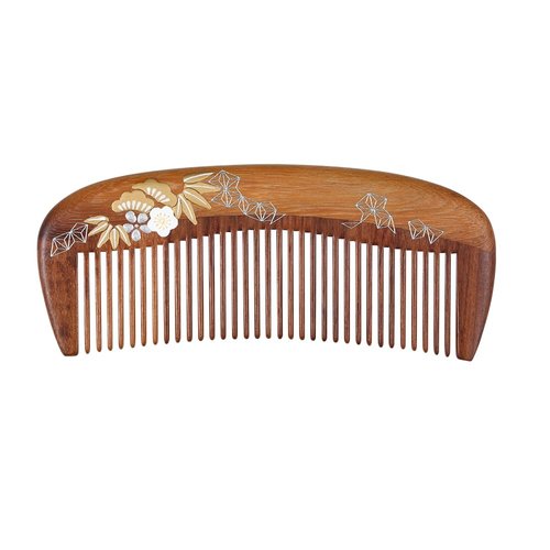 TAN MUJIANG Women Hair Comb Natural Wood Scalp Massage Laquar 2-9 1pc