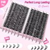 DIY Lash Extension Kit 240pcs, 12-16mm Mixed C Curl Individual Lashes Clusters Kit,30D+40D Eyelashes Kit with Lash Bond and Seal and Lash Applicator Tool for DIY Eyelash at Home.(240P-30+40 Kit)