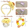 Kawaii Hair Accessories Set, Includes Headband, Hair Clips, Hair Scrunchies, Hair Ties, Cute Hair Clips Set for Girls Kids Gifts (Yellow)