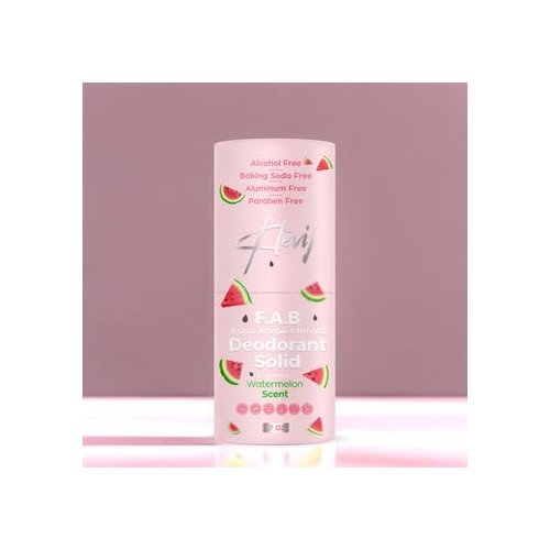 Klevij All Natural F.A.B. Deodorant - Watermelon Scent | 1.7 oz Organic, Aluminum-Free Deodorant for Fupa, Armpit, and Breast Areas