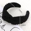 Jaciya Pearl Headband for Girls Wide Knotted Headband for Women Beaded Black Headband Knot Turban Hair Accessories